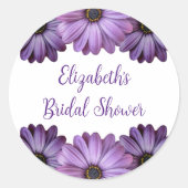 Sticker Rond Fête des mariées florale pourpre (Devant)
