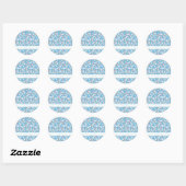 Sticker Rond Fête des mariées Florale Retro Boho Blue Ditsy (Feuille)