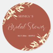Sticker Rond Fête des mariées Florale Rustique intemporelle (Devant)