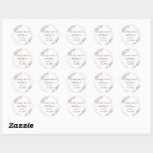 STICKER ROND FÊTE DES MARIÉES MARIAGE BOHO (Feuille)