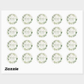 Sticker Rond Fête des mariées mariage Eucalyptus Verdure Wreath (Feuille)