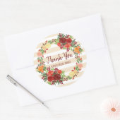 Sticker Rond Fête des mariées Mariage Merci aquarelle (Enveloppe)