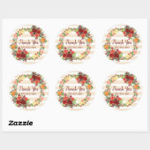 Sticker Rond Fête des mariées Mariage Merci aquarelle (Feuille)