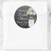 Sticker Rond Fête des mariées Mason Jar Flower Chalkboard (Sac)