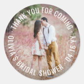 Sticker Rond Fête des mariées Merci Elégant Moderne Votre Photo (Devant)