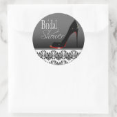 Sticker Rond Fête des mariées moderne Damask Stiletto (Sac)