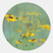Sticker Rond Fête des mariées moderne photo Fleur sauvage (Devant)