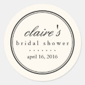 Sticker Rond Fête des mariées noire et crème simple (Devant)