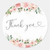 Sticker Rond Fête des mariées or rose rose pâle (Devant)