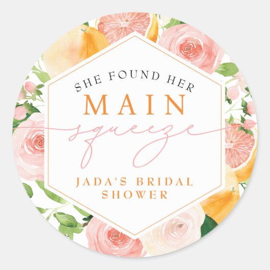 Sticker Rond Fête des mariées principale de Squeeze aux agrumes (Devant)