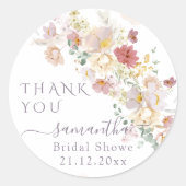 Sticker Rond Fête des mariées Ressort Fleur sauvage d'aquarelle (Devant)