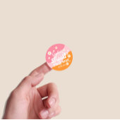 Sticker Rond Fête des mariées rétro super Hippie Faveur