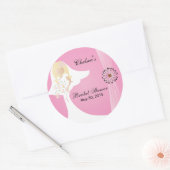 Sticker Rond Fête des mariées rose (Enveloppe)