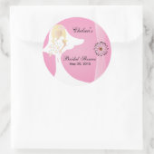 Sticker Rond Fête des mariées rose (Sac)