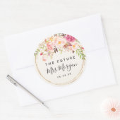 Sticker Rond Fête des mariées Rose antique (Enveloppe)