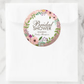 Sticker Rond Fête des mariées Rose Rose Rose Parties scintillan (Sac)