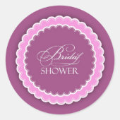 Sticker Rond Fête des mariées rose violet Polka (Devant)