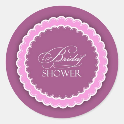 Sticker Rond Fête des mariées rose violet Polka (Devant)