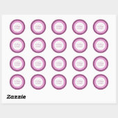 Sticker Rond Fête des mariées rose violet Polka (Feuille)