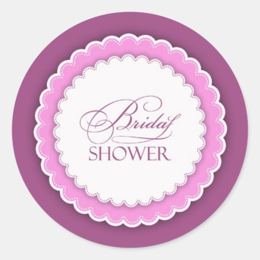 Sticker Rond Fête des mariées rose violet Polka (Devant)