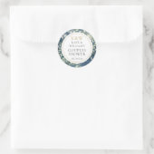 Sticker Rond Fête des mariées rustique Monogramme Verdure Coupl (Sac)