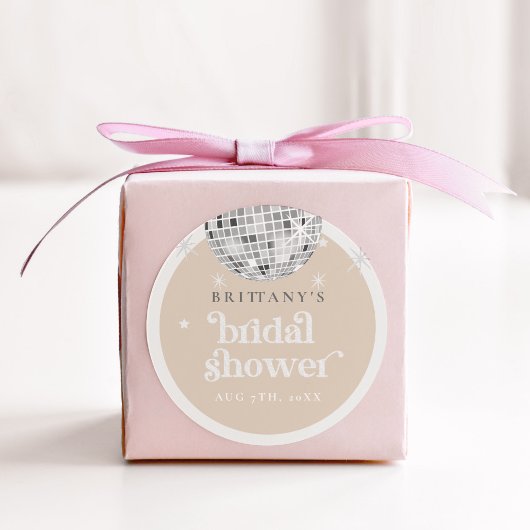 Sticker Rond Fête des mariées Super Silver Retro Disco