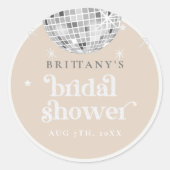 Sticker Rond Fête des mariées Super Silver Retro Disco (Devant)