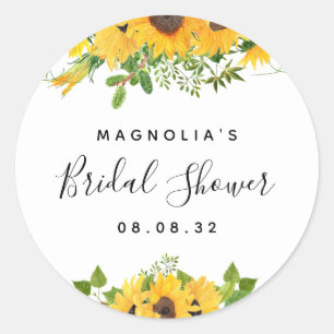 Sticker Rond Fête des mariées tournesol