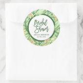 Sticker Rond Fête des mariées tropicale Feuille écossaise (Sac)