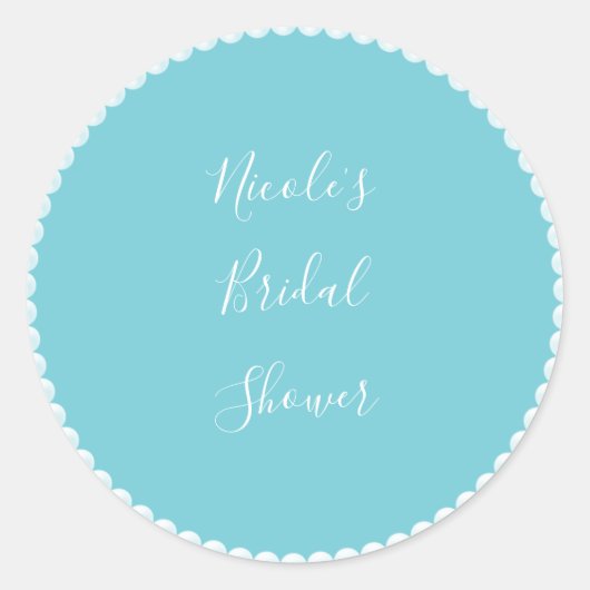 Sticker Rond Fête des mariées turquoise (N'IMPORTE QUELLE COULE (Devant)