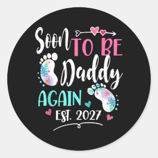 Sticker Rond Fête des mères 2027 bientôt futur papa pour femmes