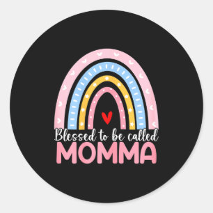 Sticker Rond Fête des mères féminine bénie d'être appelée maman