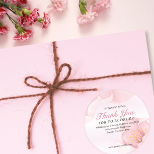 Sticker Rond Fête des mères florales rose et élégant