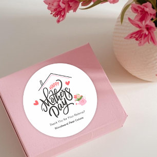 Sticker Rond Fête des Mères, merci pour votre recommandation, a