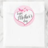 Sticker Rond Fête des mères papillon floral rose (Sac)