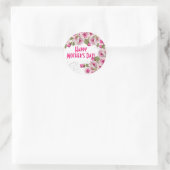 Sticker Rond Fête des mères rose du rose Lily Pearl (Sac)