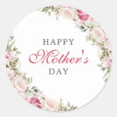 Sticker Rond Fête des mères rose florale Brunch Party (Devant)