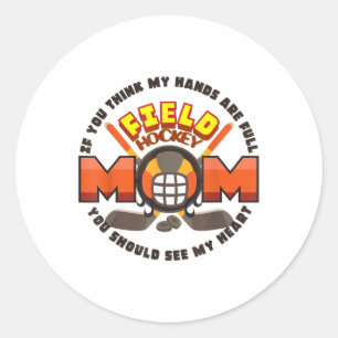 Sticker Rond Fête des Mères S Sport Cool Hockey sur gazon Maman
