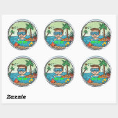 Sticker Rond fête des pères (Feuille)