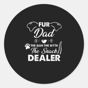 Sticker Rond Fête des pères Chien Meilleur Chien Papa Jamais