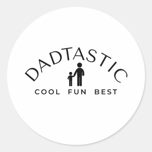 Sticker Rond Fête des pères Dadtastic Simplistic (Devant)