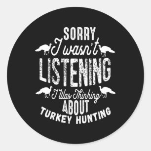 Sticker Rond Fête des pères Gobbler non-camouflage Mens Funny T