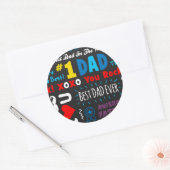 Sticker Rond Fête des pères Meilleur papa dit (Enveloppe)