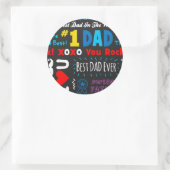 Sticker Rond Fête des pères Meilleur papa dit (Sac)