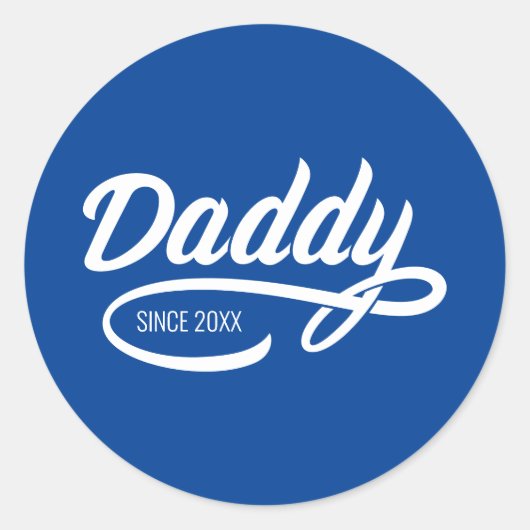Sticker Rond Fête des pères - Papa Depuis... (Devant)