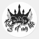 Sticker rond Fête des pères papa King de ma vie (Devant)