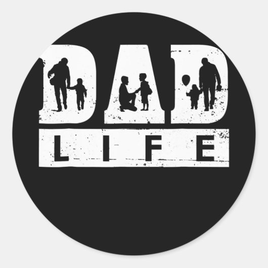Sticker Rond Fête des pères papa Life  (Devant)