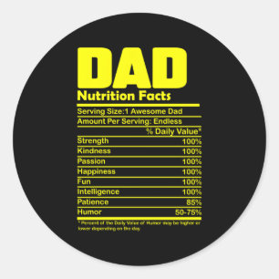 Sticker Rond Fête des pères Papa Nutrition Fiches