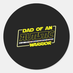 Sticker Rond Fête des Pères Papa sensibilisation aux guerriers