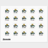 Sticker Rond Fête des pères personnalisée des noms personnalisé (Feuille)